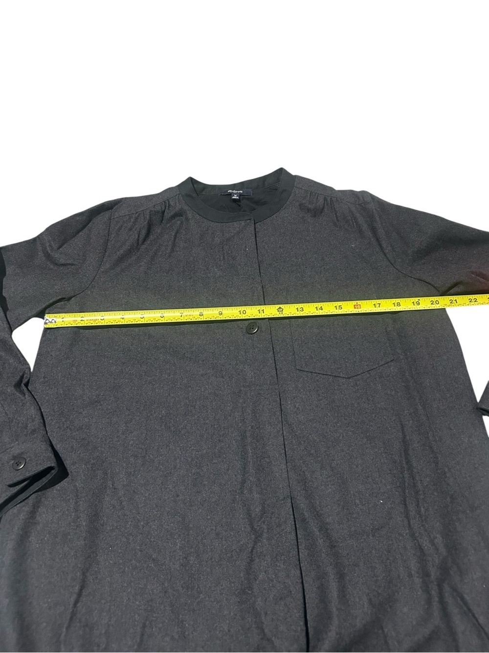 Madewell Latitude Charcoal Gray Wool Blend Crew Neck Shirt Dress Size Med E0910 - Picture 9 of 12